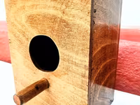 Taxta quş yuvası/küçəciyi - Material: təbii taxta, hamar cilalanmış — الصورة 2