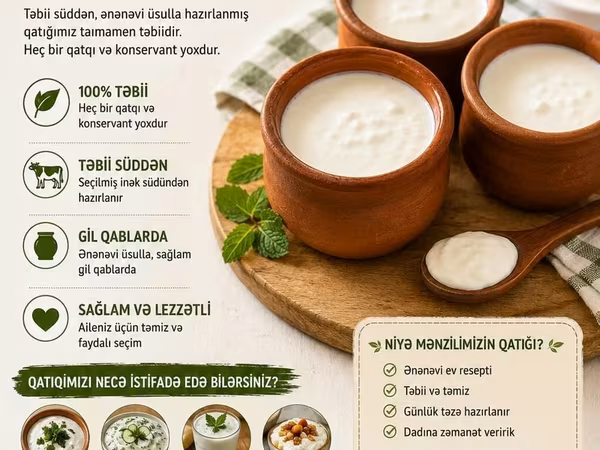 Təbii Kənd Qatığı – əsl ev dadı, təbiiliyin qayğısı ilə! Məhsul