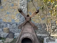 Açıq havada istifadə üçün dekorativ taxta it evi – külək dəyirmanı — фото 1