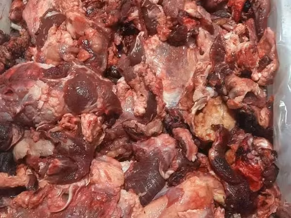 Мясная обрезь с голов говяжьих