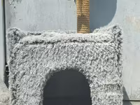 Pişiklər üçün çoxfunksiyalı ev və dırmaşma dirəyi. Boz rəngli, yumşaq — photo 2