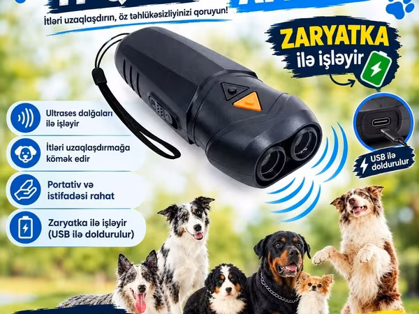 İt qovan aparat Ultrasəs texnologiyası ilə itləri uzaqlaşdırmağa