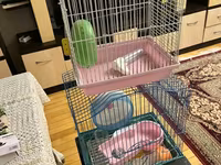Hamster və ya kiçik gəmiricilər üçün iki ədəd qəfəs komplekti Mavi — фото 3