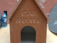 Pişik evi – “CAT HOME” yazılı - Material: sıxılmış ağac/taxta lövhə — Foto 3