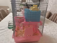 Siçan/hamster ile 2 mərtəbəli!qəfəs dəsti 'qızdı yemək və qumu ile — 照片 2