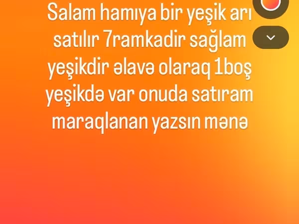 Arı yeşiyi satılır 1ədəd sağlam yeşiklə biryerdə əlavə olaraq 1boş