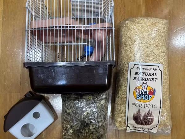 Hamster və ya kiçik gəmiricilər üçün tam dəst: - İki mərtəbəli qəfəs