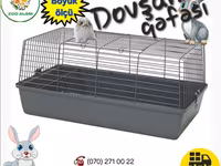 Dovşan qəfəsi – böyük ölçü - Ölçülər: 78 x 40 x 47 sm - Geniş, havadar — Foto 1