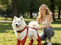 🐶 İtlər üçün yağışdan qoruyucu ayaqqabı — L razmer Yeni, istifadə — 照片 2