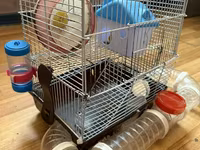 Hamster üçün tam dəst 2 mərtəbə qəfəs - Metall karkaslı, çıxarılan — الصورة 2