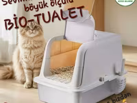 Böyük ölçülü BIO-TUALET – pişiklər üçün qapalı qum qabı - Ölçü: 60.6sm — الصورة 1