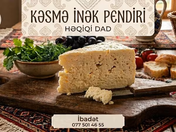 Kəsmə inək pendiri – həqiqi dad • 100% təbii tərkib • Əl ilə kəsilib