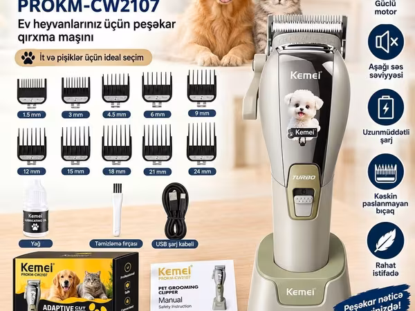 İt qirxan pişik qirxan Kemei PROKM-CW2107 ev heyvanları üçün tük