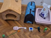 Pişik üçün tam dəst - Yumşaq, dam formalı pişik evi – isti, rahat və — foto 3