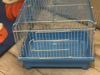 Quş qəfəsi – kiçik ölçü - Rəng: açıq mavi plastmas altlıq, ağ-mavi — фото 2
