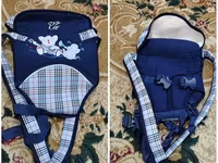 Uşaq daşıma kanguruları – 2 model 1) Tünd-mavi, xallı haşiyəli model — الصورة 1
