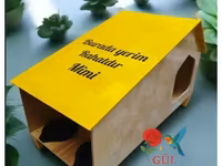 Taxta pişik evi – “Burada yerim rahatdır” yazılı - Material — 照片 2