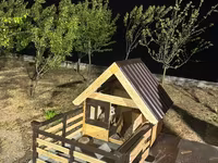 Açıq hava üçün taxta it evi – eyvanlı model - Material: möhkəm taxta — foto 2