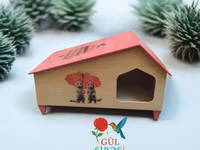 Taxta pişik evi – “Burada yerim rahatdır” yazılı - Material — 照片 3