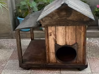 Taxta pişik evi və açıq istirahət meydançası - Material: təbii ağac — foto 2
