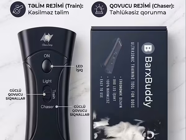 BarxBuddy – ultrasəs it təlim və qovucu cihaz - 2-si 1-də: həm təlim
