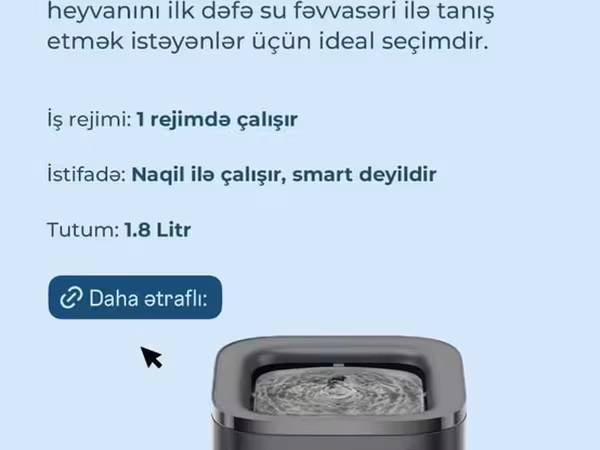 PETKIT Eversweet Solo SE – ev heyvanları üçün su fəvvarəsi -