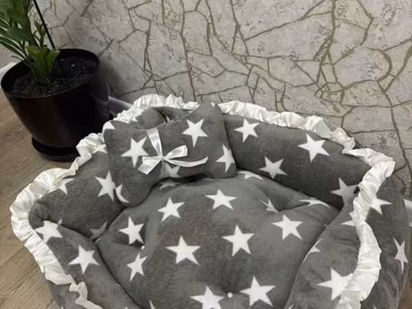 Ulduz naxışlı yumşaq ev heyvanı yatağı - Tip: itlər və pişiklər üçün